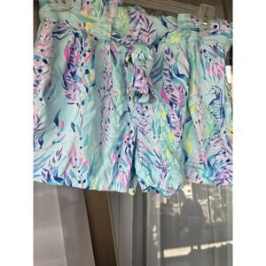 Lilly Pulitzer Kaylene Short in Blue Oasis Swim Shady, Size 4